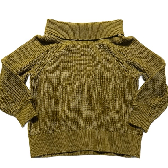 H&M Super Chunky Olive Cowl Neck Knit Sweater Size XS Oversized Fall Classic - Picture 1 of 6